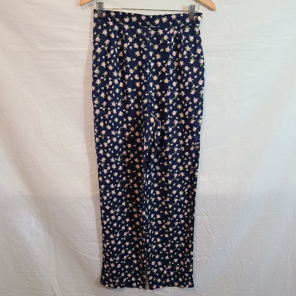 Vintage Herman Geist Floral 100%Rayon Pants